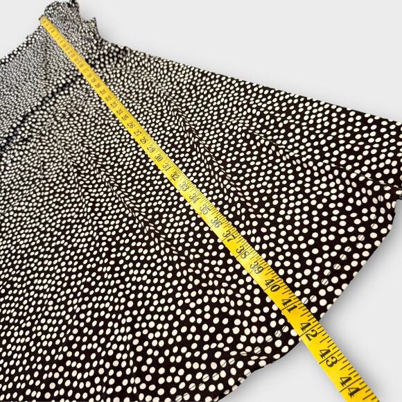 Enfocus Studio Sleeveless Polka Dot Dress Ruched Stretchy Size 12 Brown White - Picture 13 of 15